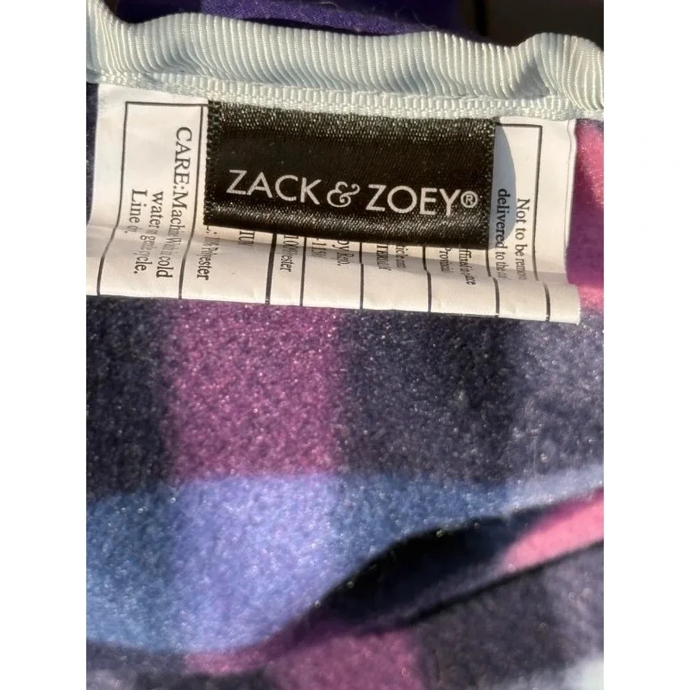 urple Plaid Reversible Dog Coat Medium